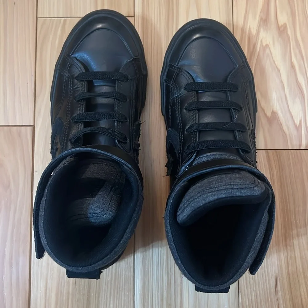 Converse big boy’s Black High-Top leather Sneakers